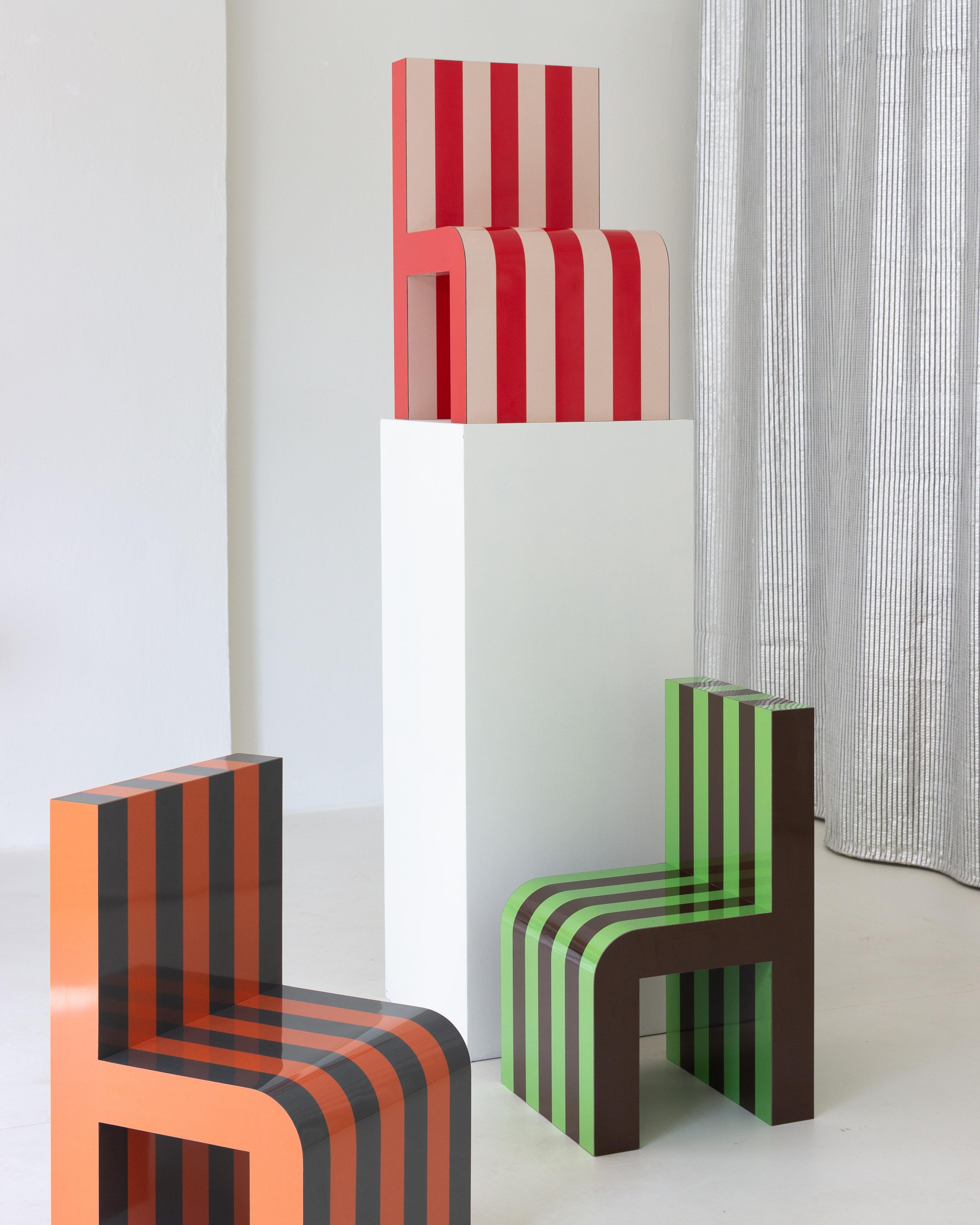 Contemporary Arthur Arbesser Pemo Chair No. 4 - Orange/Concrete For Sale