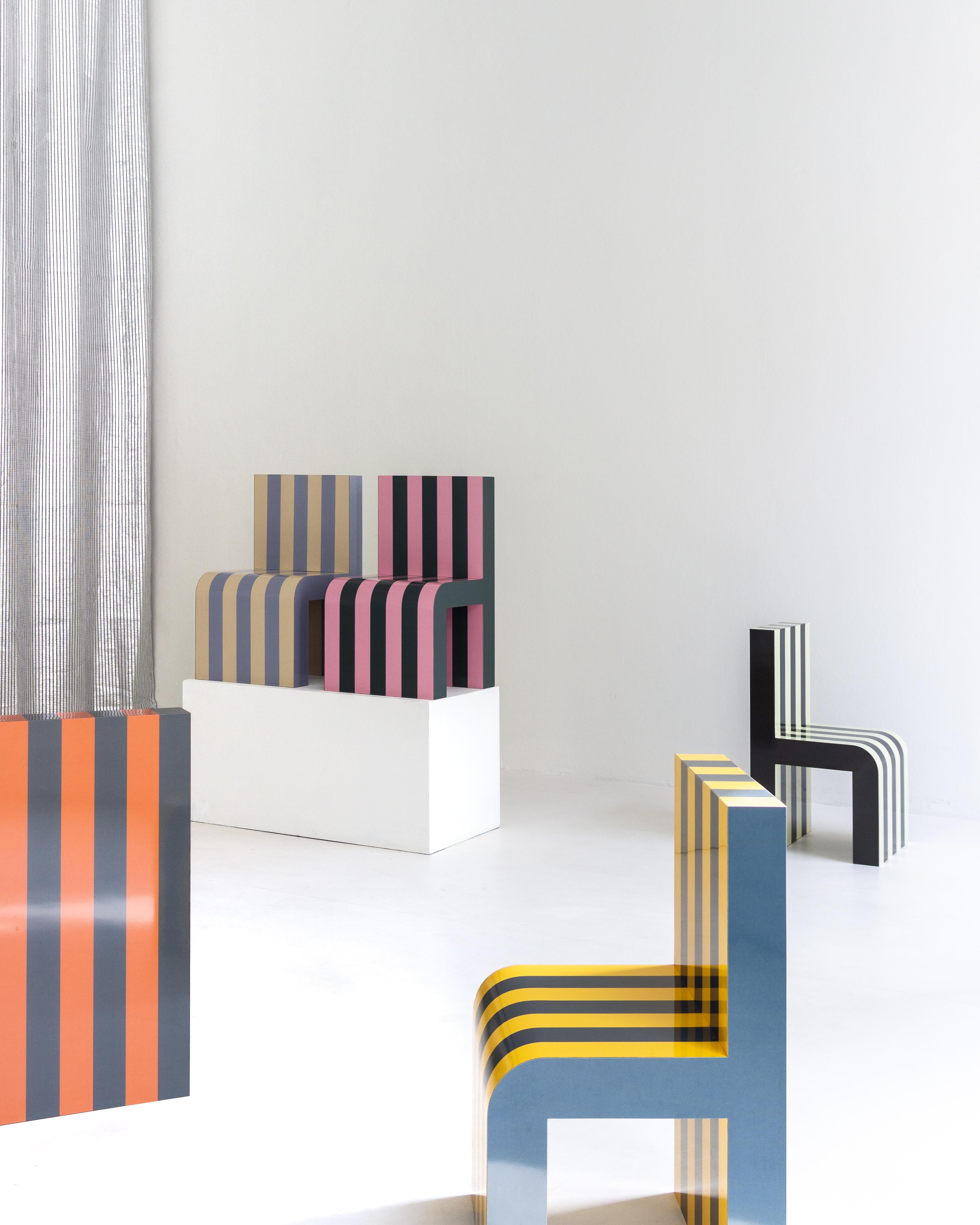 Arthur Arbesser Pemo Chair No. 6 - Lavander/Beige In New Condition For Sale In Milano, IT