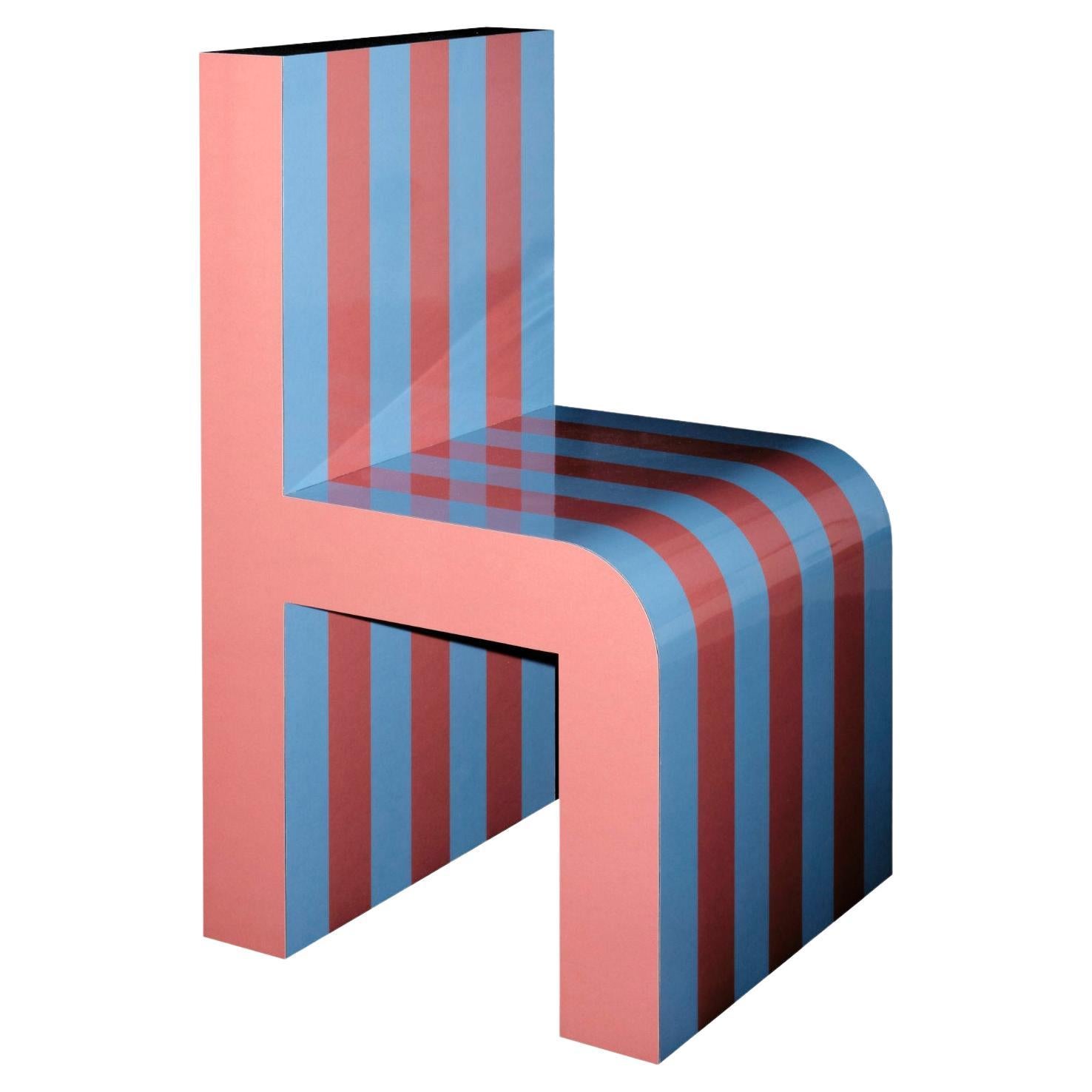 Arthur Arbesser Pemo Chair No. 9 - Rust/Pigeon Blue For Sale