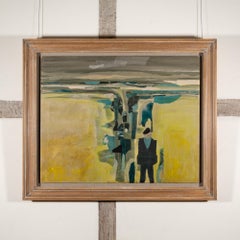 Figur in einer Landschaft - 20. Jahrhundert Gelbe Landschaftscollage mit Figur