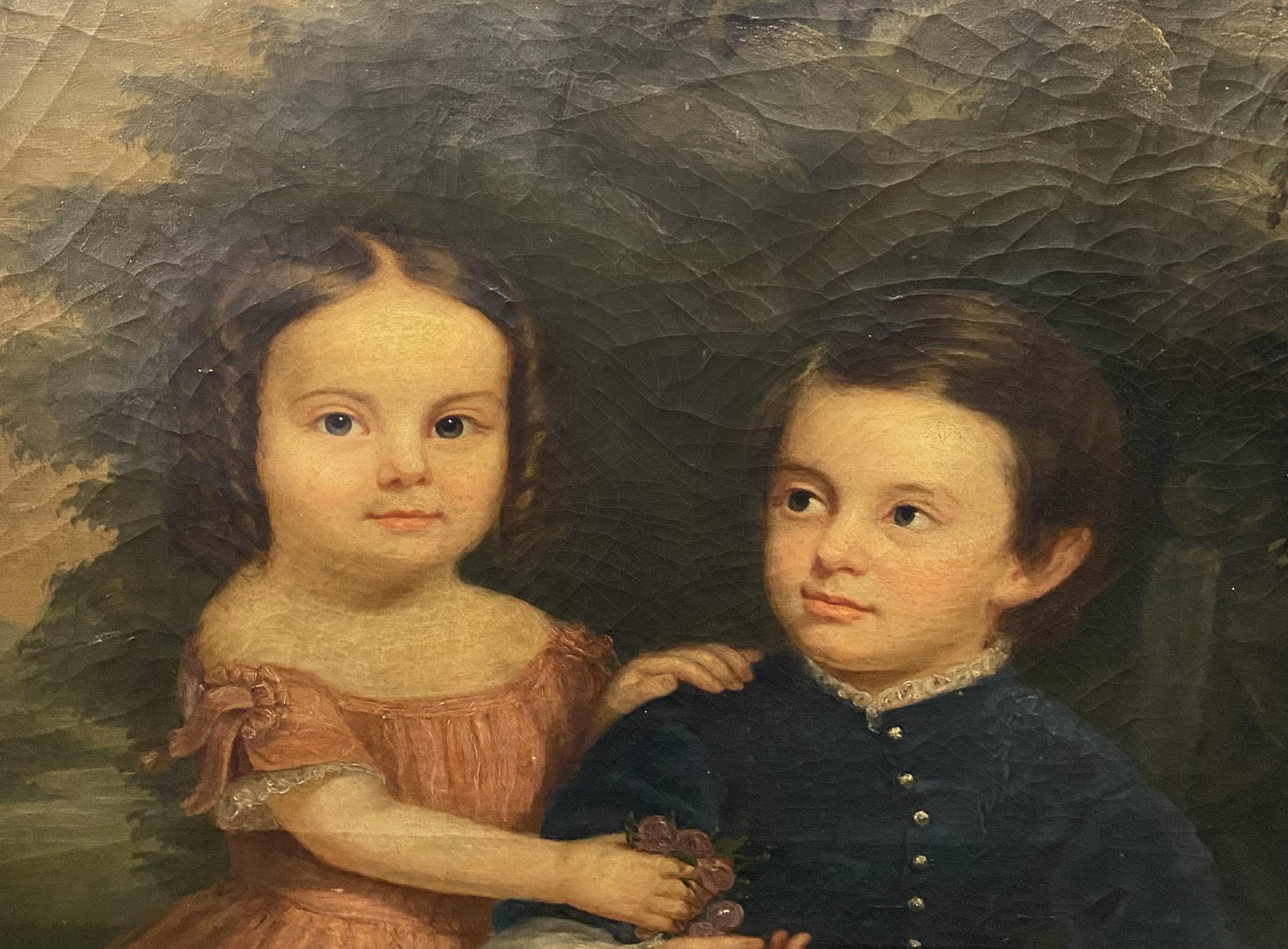Ritratto di due bambini - Painting Arte popolare di Arthur Armstrong