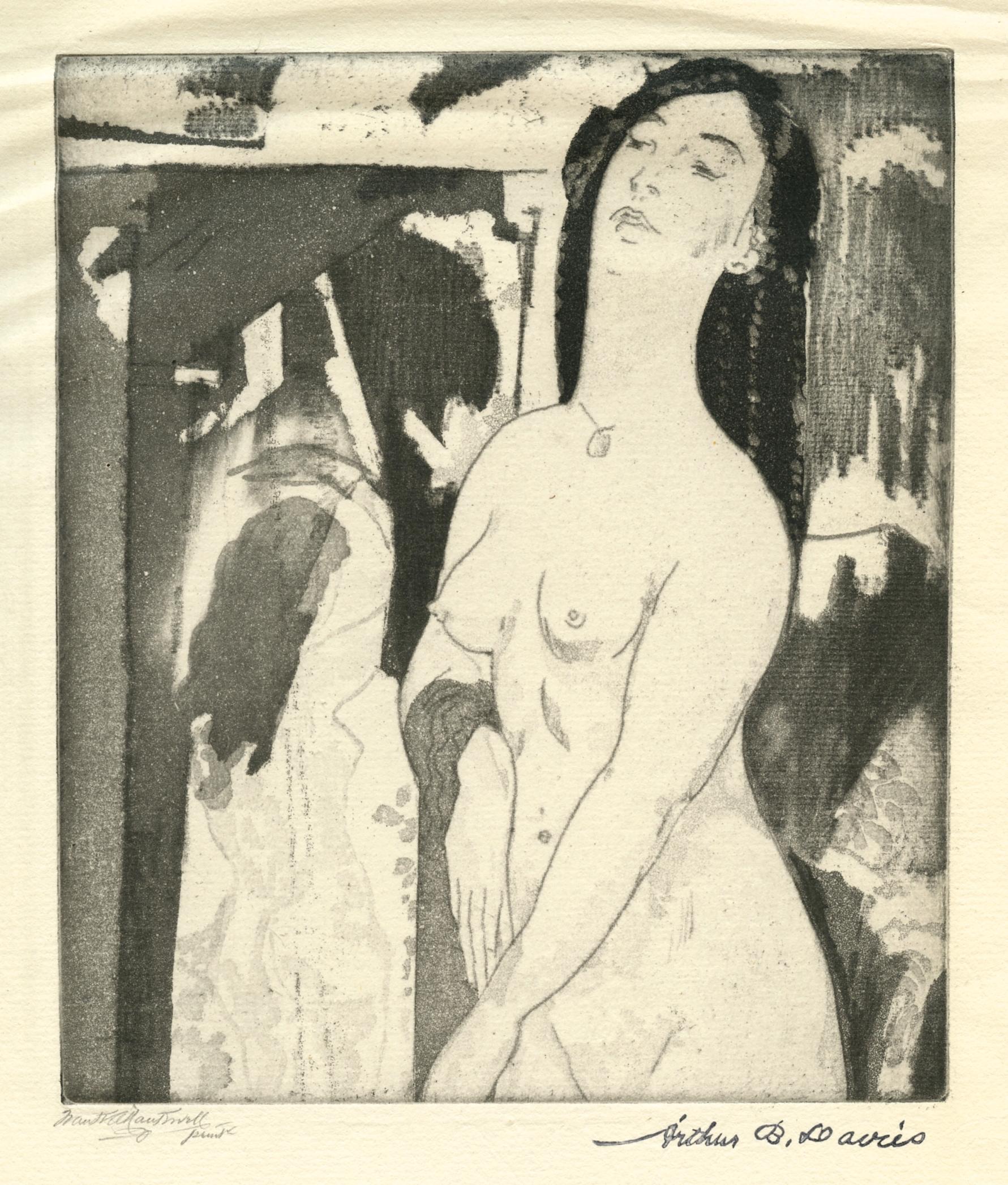 Arthur B. Davies Nude Print – Original-Radierung „Doorway to Illusion“