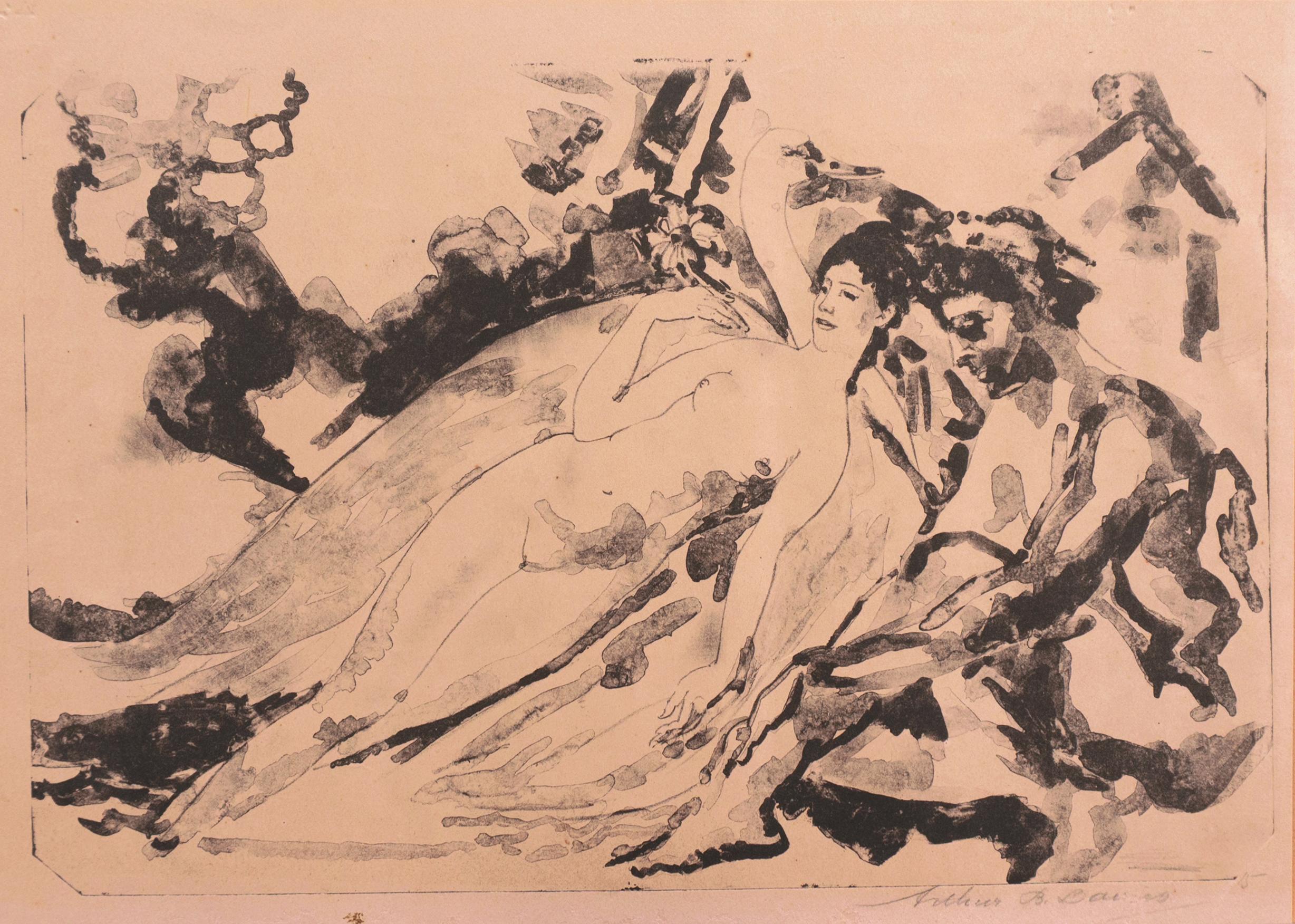 Lida e il cigno', New York Armory Show, Ashcan School, ASL, NYMOMA, AIC, LACMA - Print di Arthur B. Davies