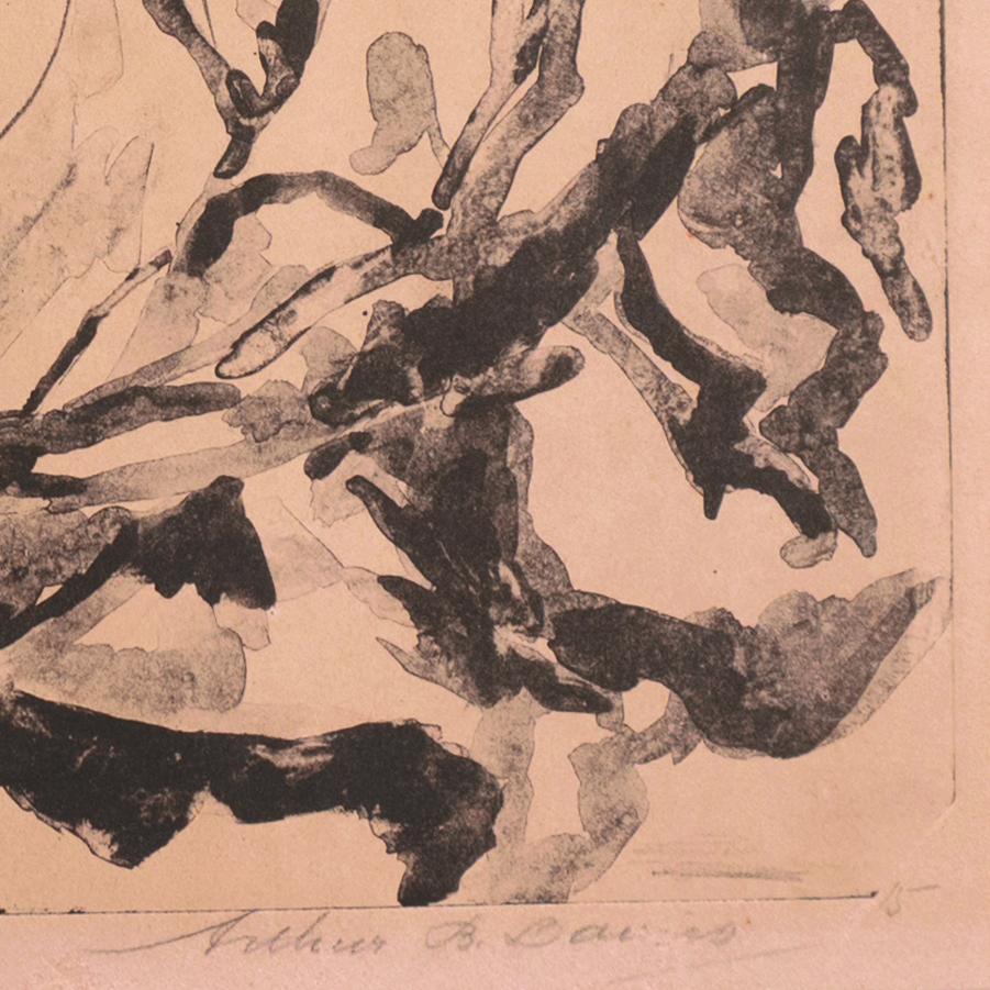 « Lida & the Swan », New York Armory Show, Ashcan School, ASL, NYMOMA, AIC, LACMA - Beige Animal Print par Arthur B. Davies