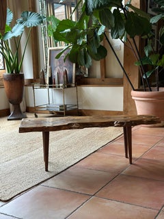 Arthur Basil Reynolds designed coffee table with English yew top and live edge