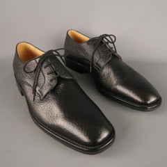 ARTHUR BEREN Size 9.5 Black Textured Leather Lace Up Shoes