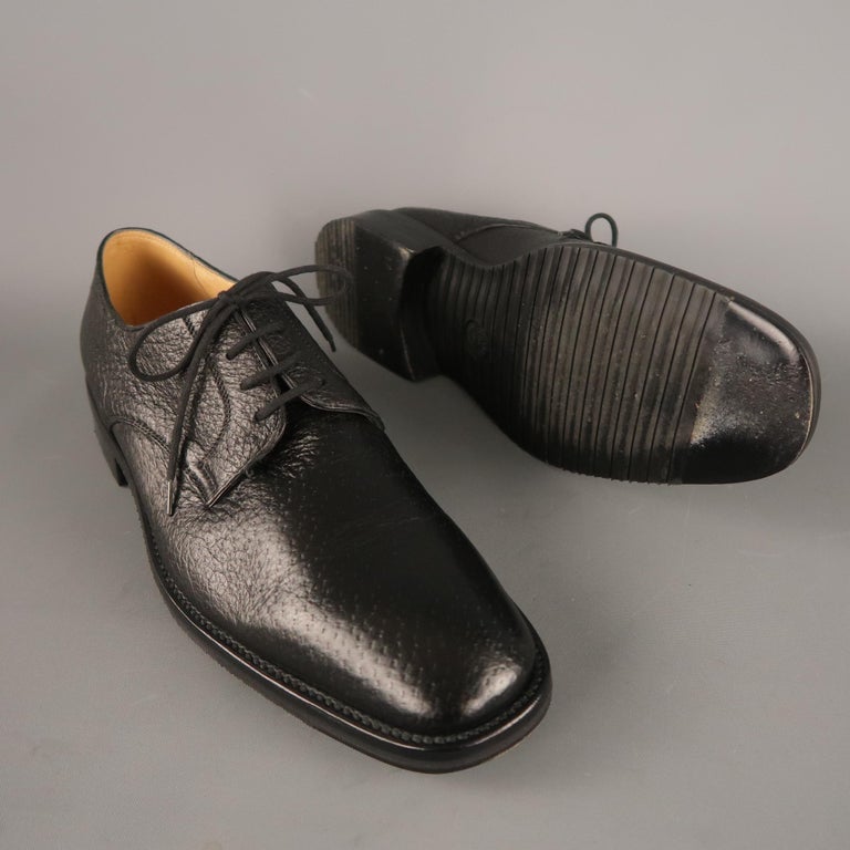 ARTHUR BEREN Size 9.5 Black Textured Leather Lace Up Shoes