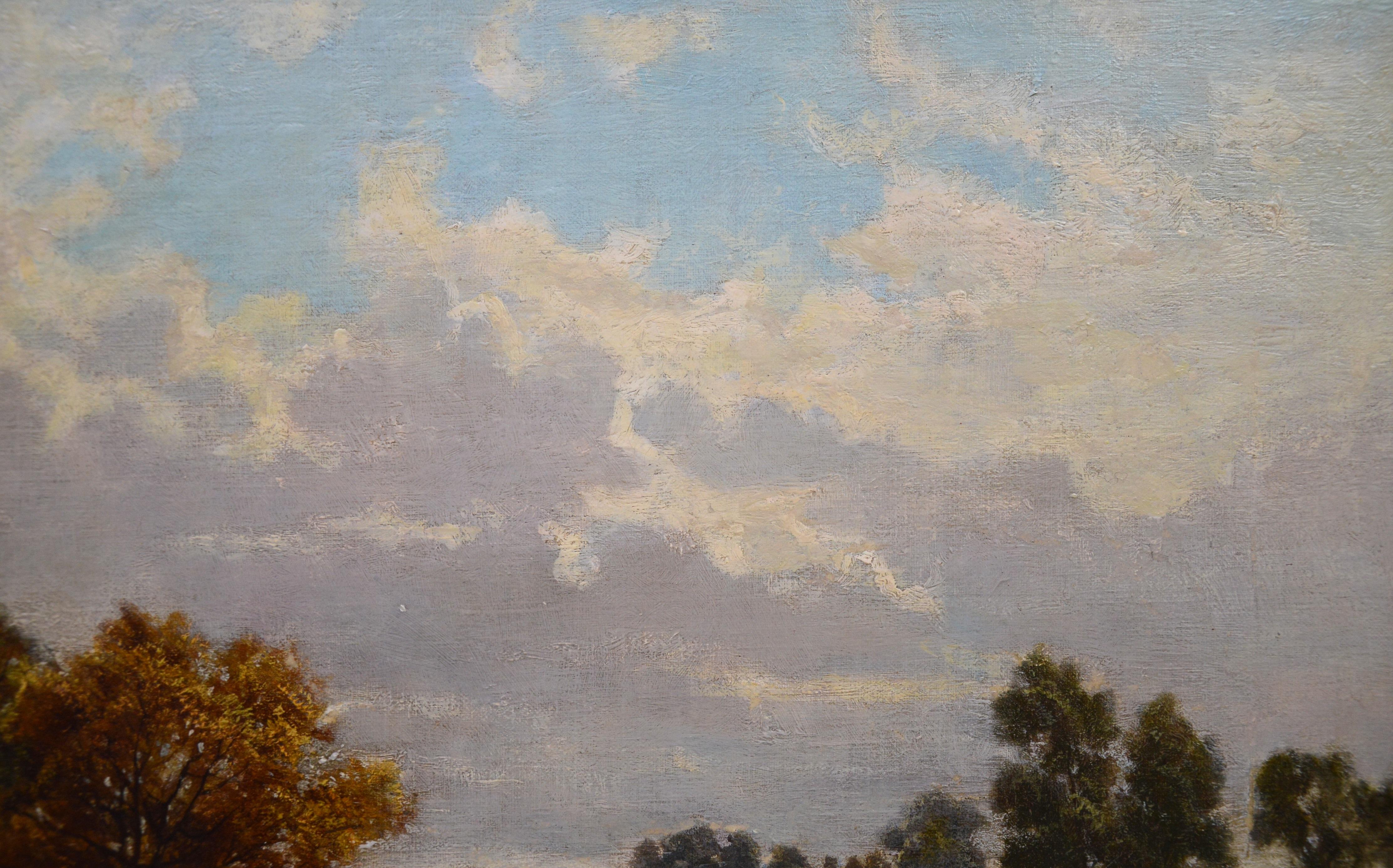 Near Stratford on Avon - 19th Century English Landscape Oil Painting 1
