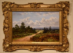 Peinture à l'huile d'Arthur Bevan Collier « The old Portsmouth Road, from Hindhead »