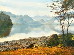 Vintage The English Lake District, Large Original British Landscape Oil Painting