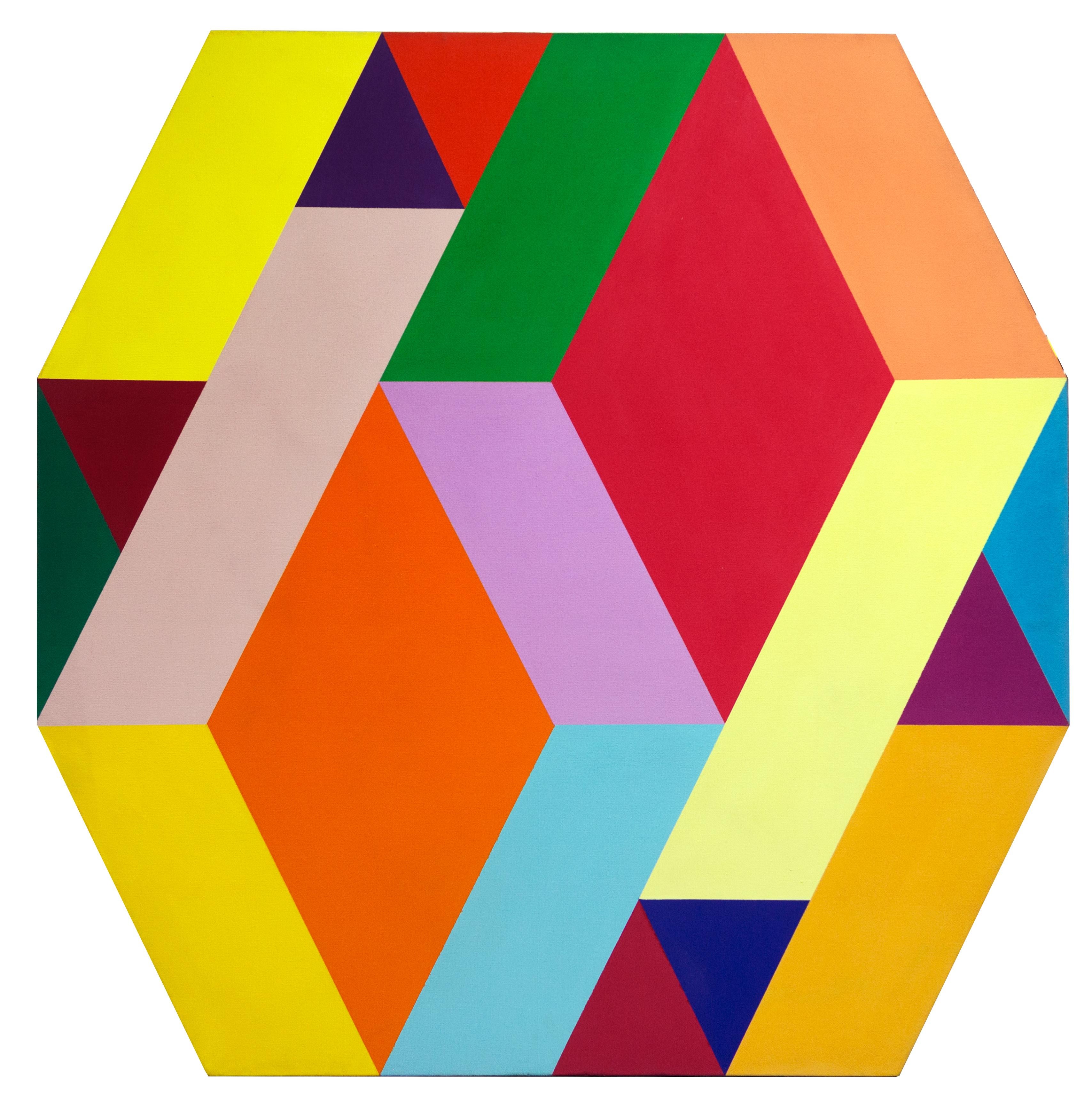 Diamanten, großes geometrisches Gemälde von Arthur Boden, ca. 1970