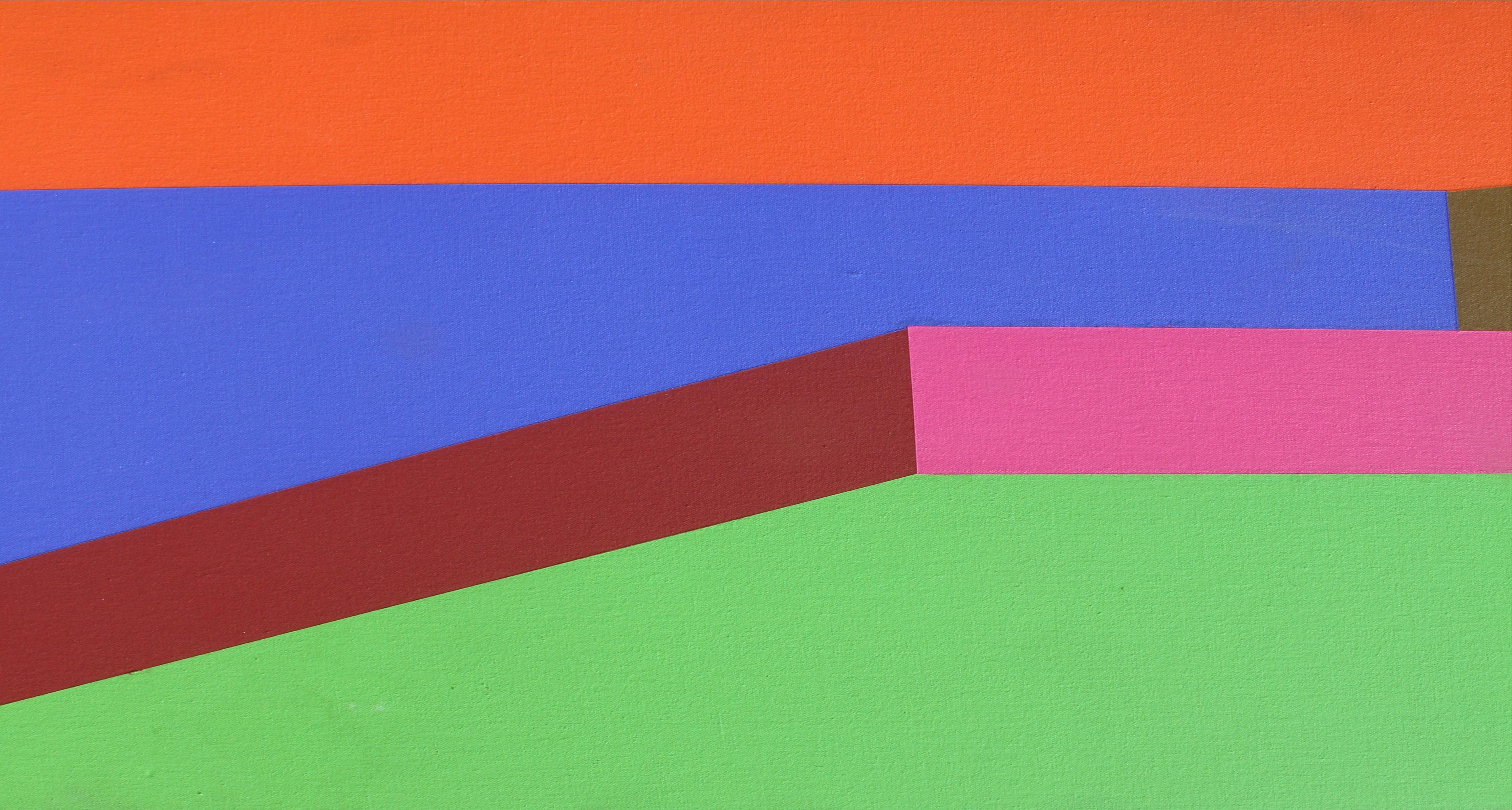 Hot Line, grande dipinto OP di Arthur Boden 1971 in vendita 5