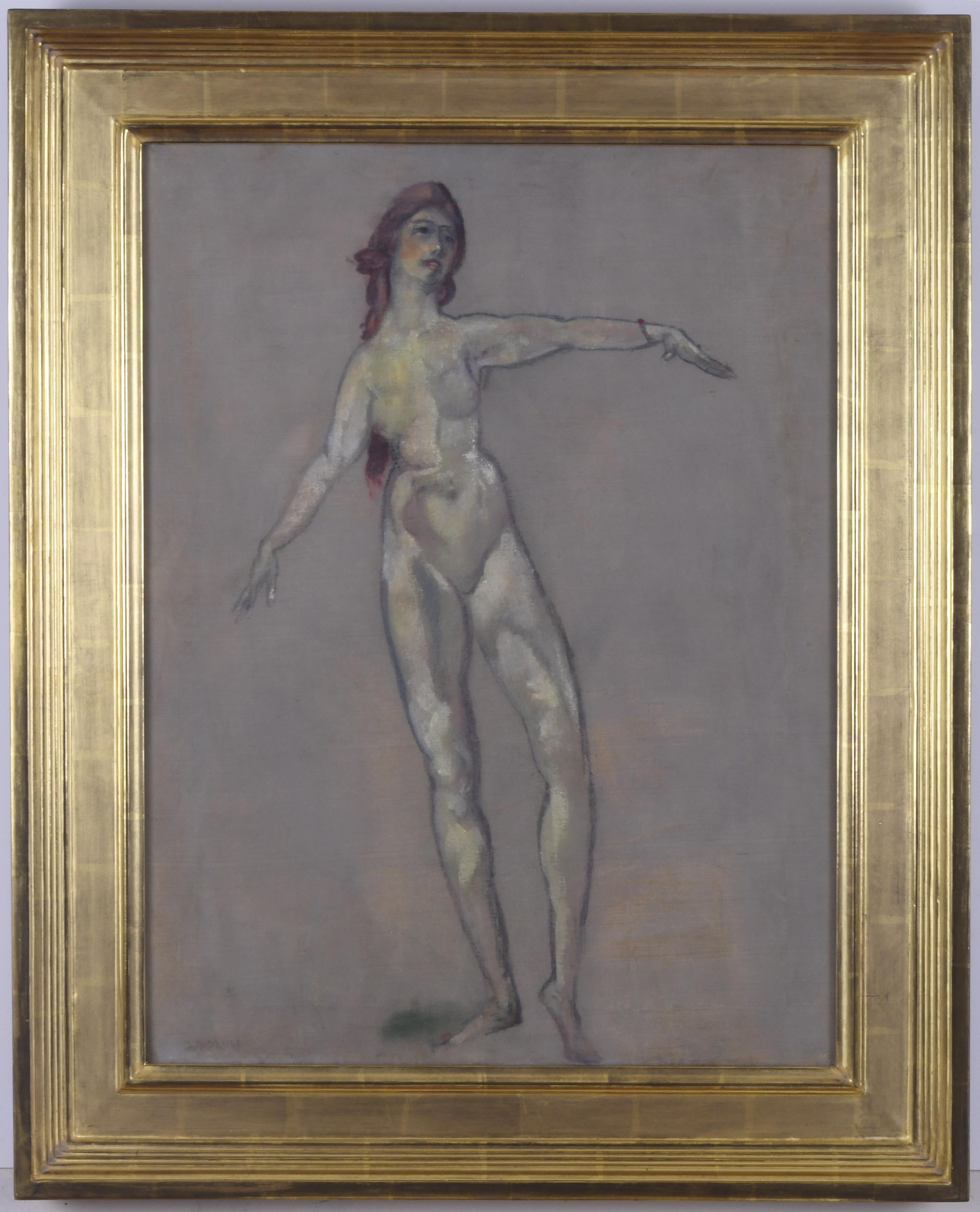 Stehender weiblicher Akt – Painting von Arthur Bowen Davies