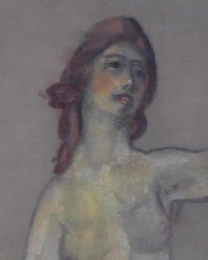 Femme nue debout - Ashcan School Painting par Arthur Bowen Davies