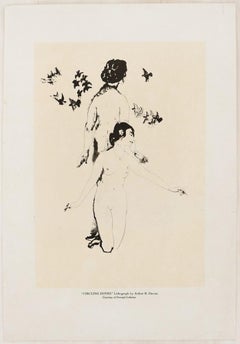 Die kreisenden Tauben - Lithographie von A. Bowen Davies