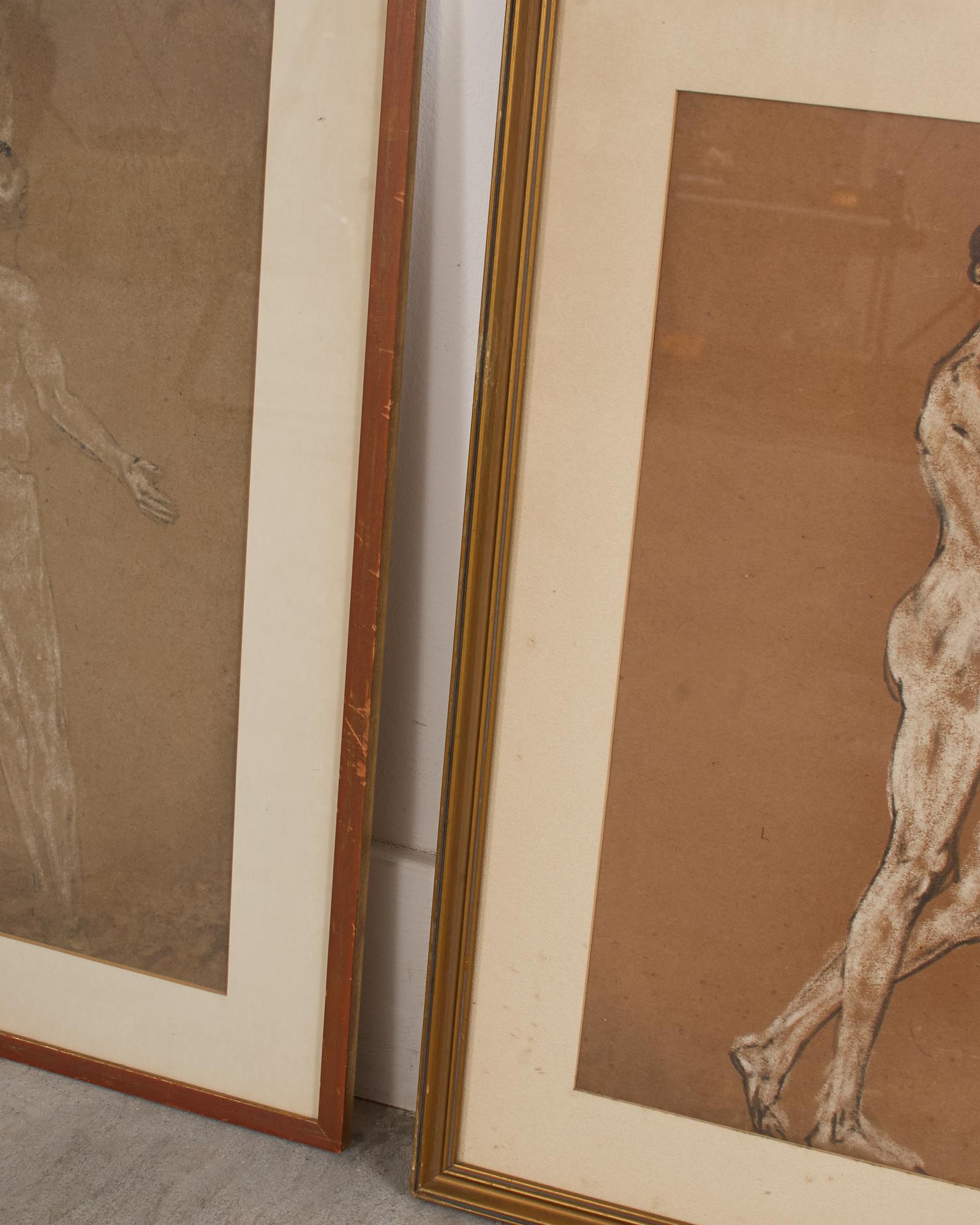 Arthur Bowen Davies Set of Three Nude Pastel Study C. 1900 For Sale 9