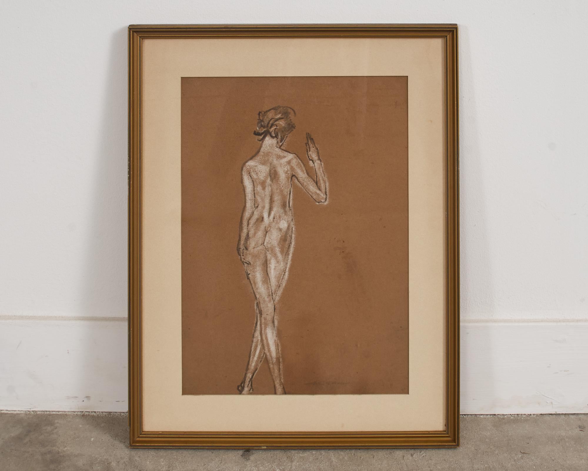 20th Century Arthur Bowen Davies Set of Three Nude Pastel Study C. 1900 For Sale