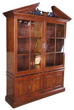 Arthur Brett George II Style Mahogany Library Bookcase China Cabinet Cupboard