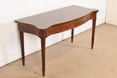 Arthur Brett & Sons English Regency Louis XVI Mahogany Serpentine Sideboard