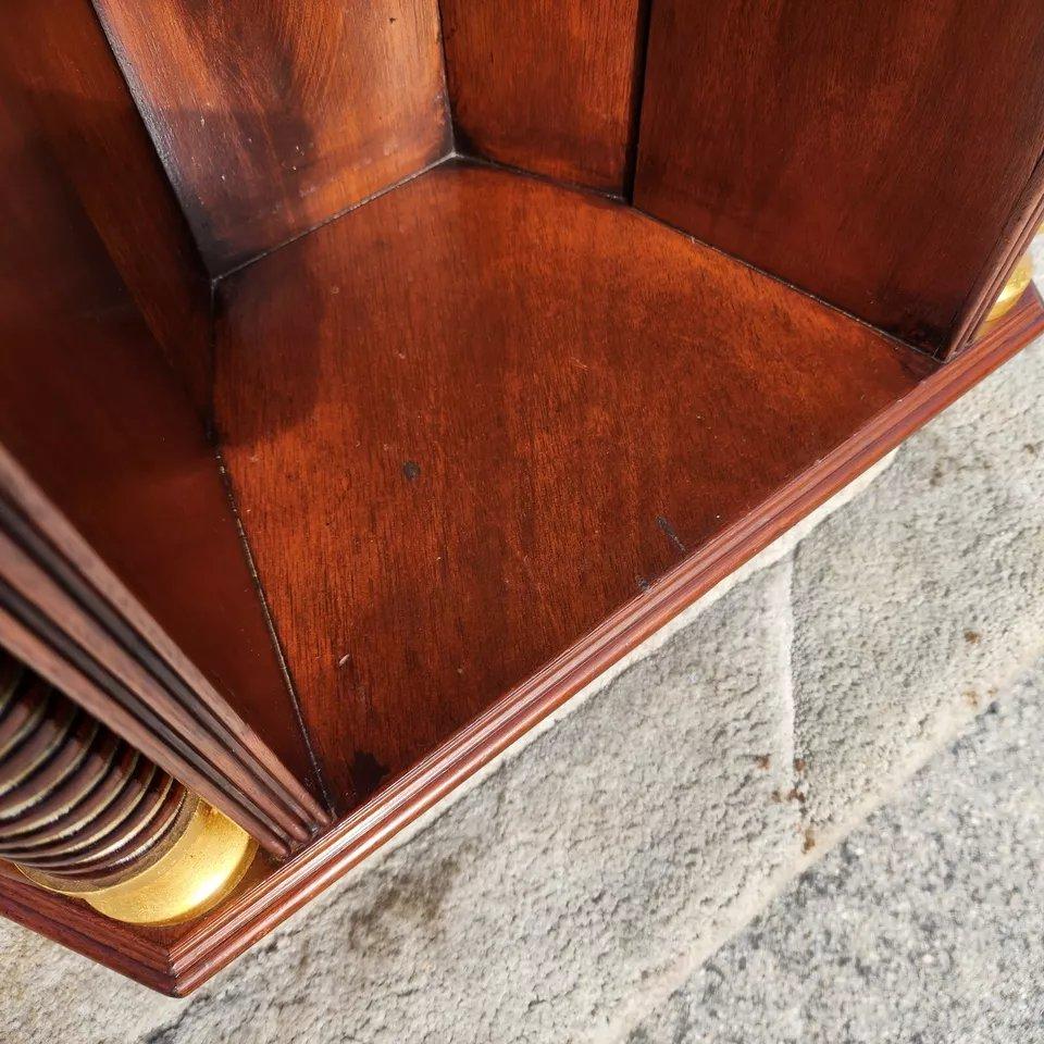 ARTHUR BRETT Walnut Center Table Bookcase England For Sale 7