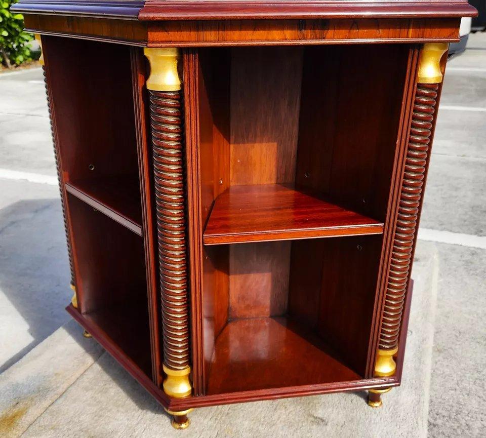 Late 20th Century ARTHUR BRETT Walnut Center Table Bookcase England For Sale