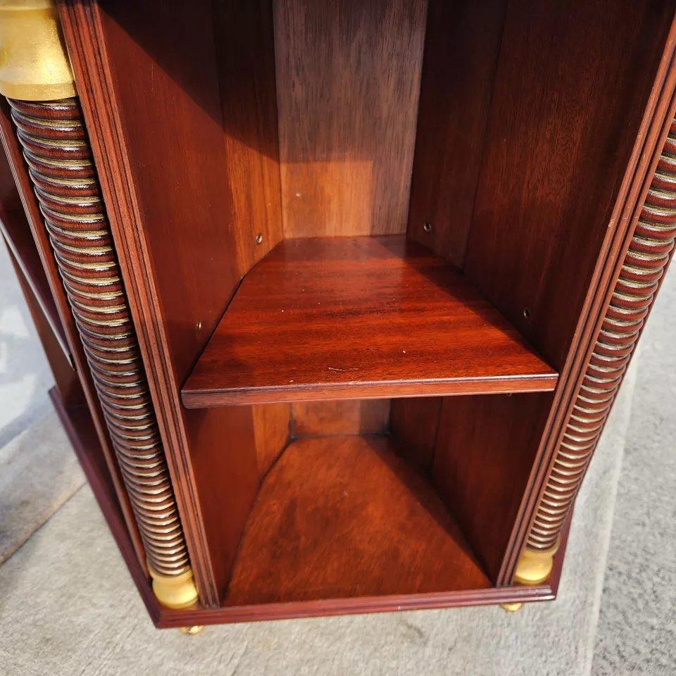 ARTHUR BRETT Walnut Center Table Bookcase England For Sale 1