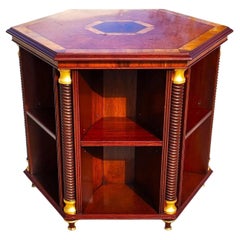 ARTHUR BRETT Walnut Center Table Bookcase England