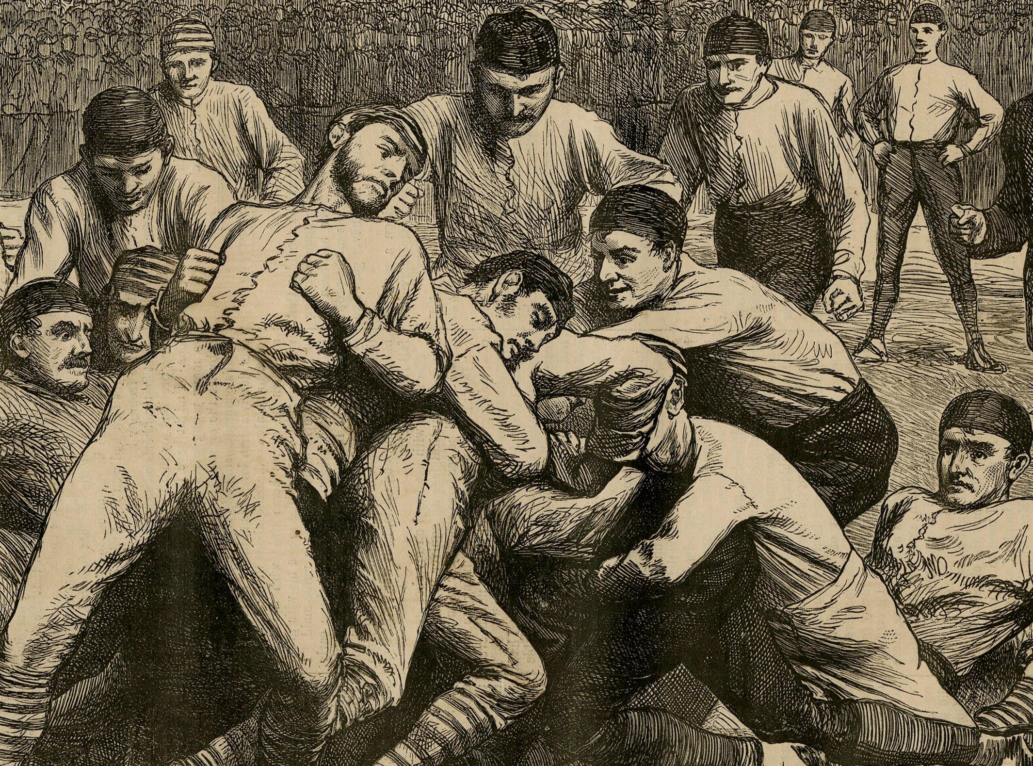 Football Match Between Yale and Princeton, November 27 - Print by Arthur Burdett Frost