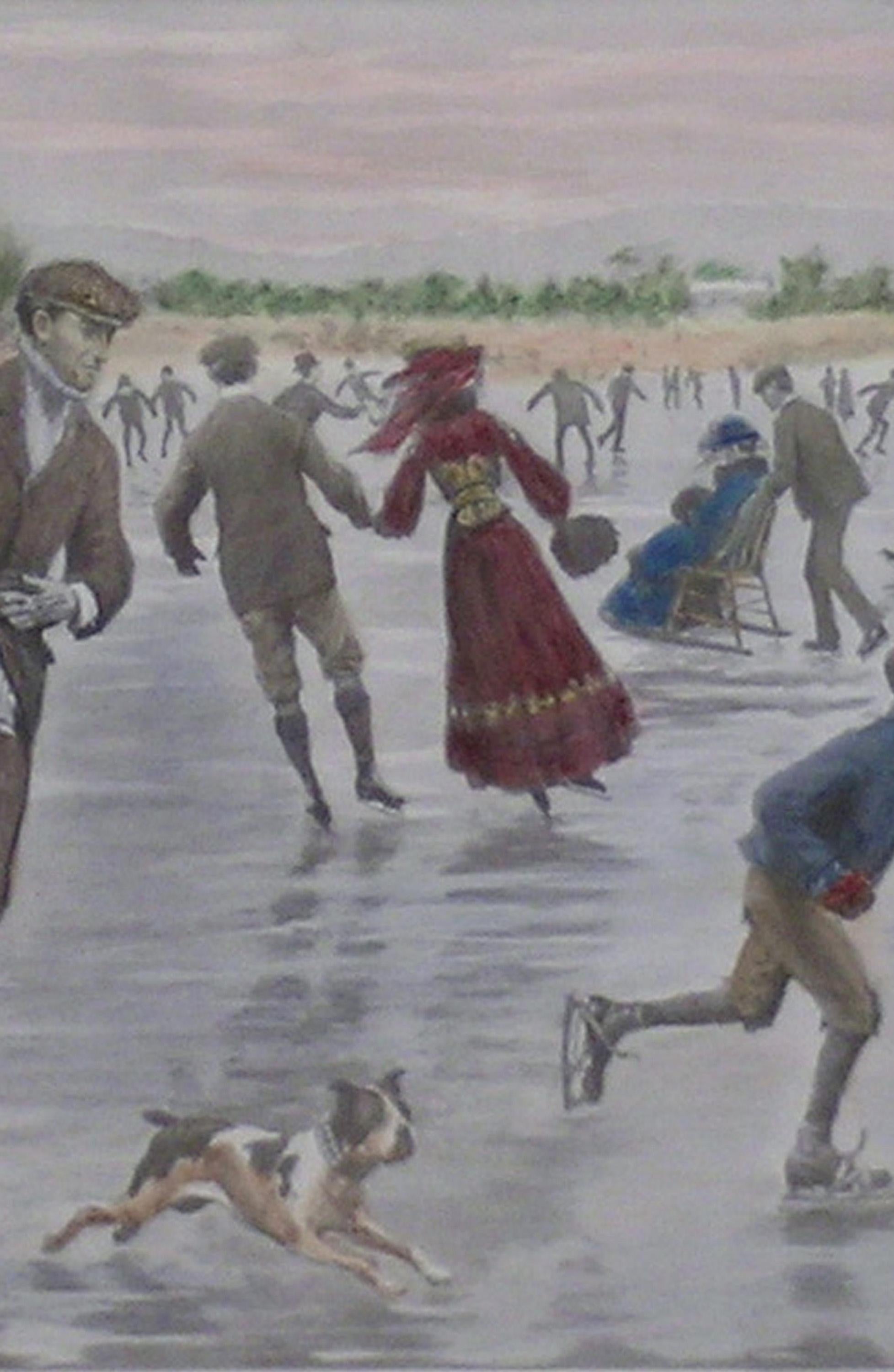 Ice Skating - Academic Print by Arthur Burdett Frost