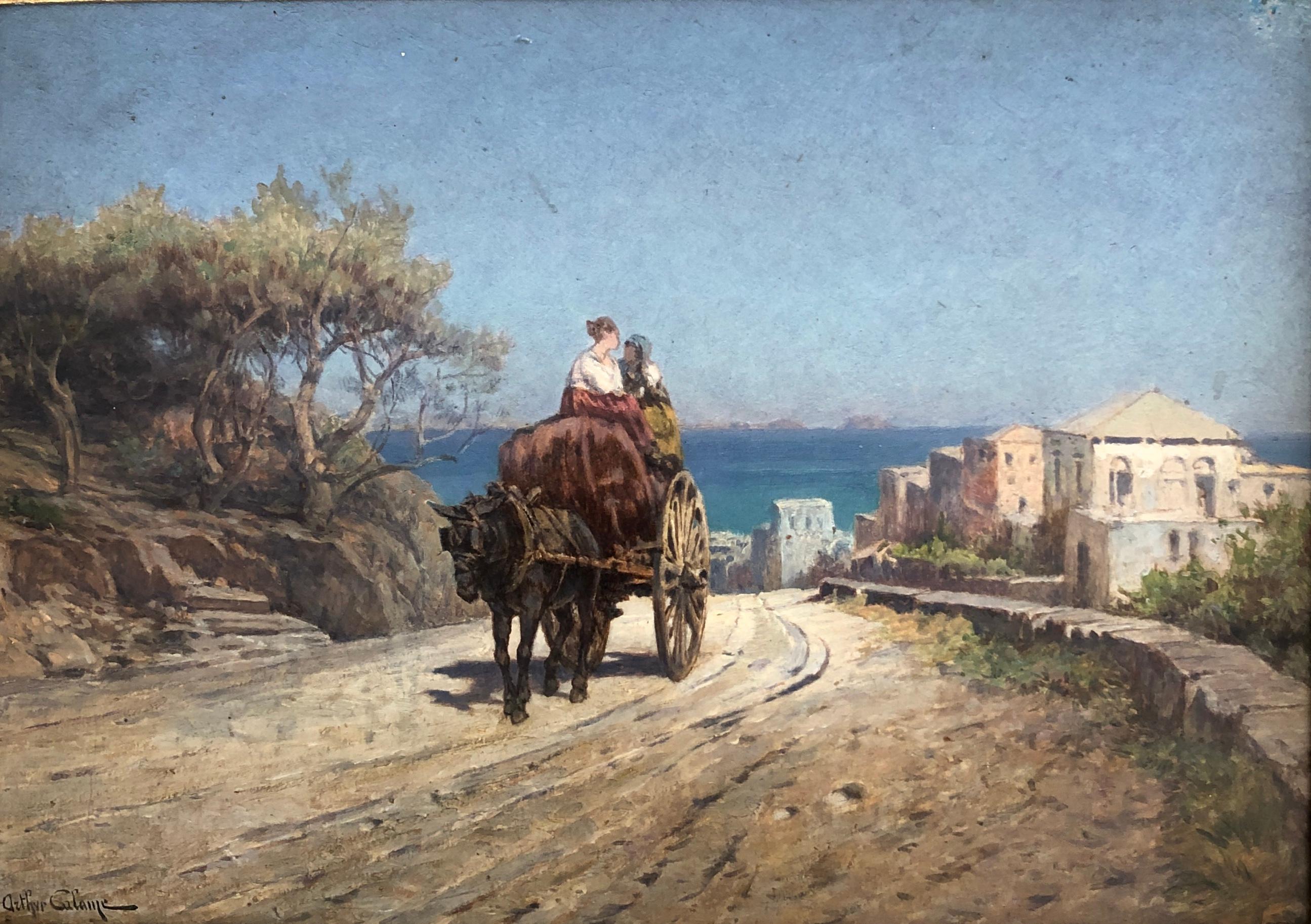 Arthur Calame Animal Painting - Road to San Remo, mioli hitch