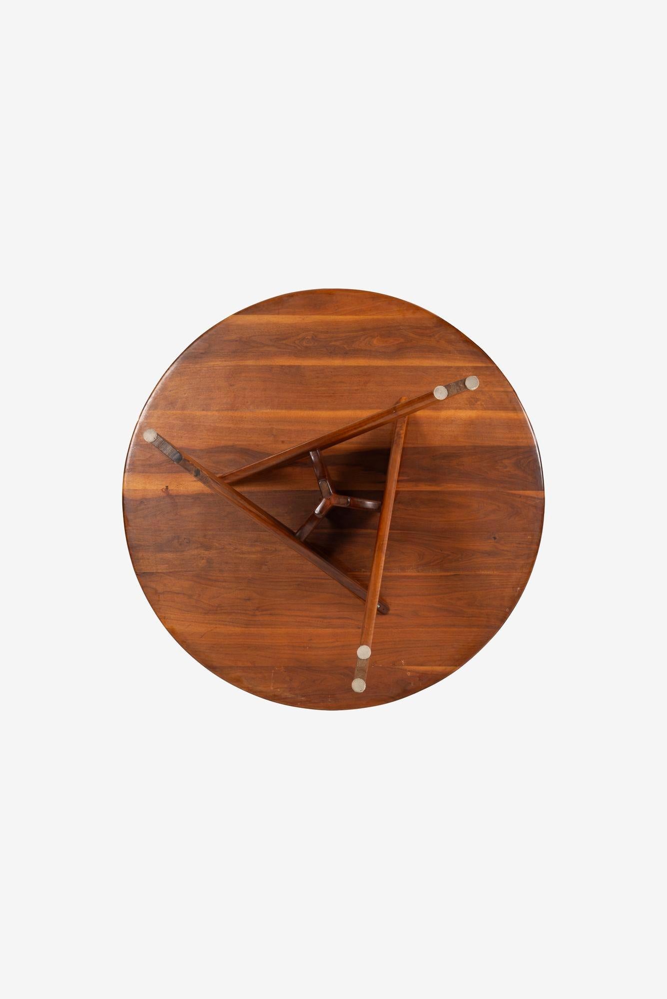 Arthur Espent Carpenter Three Leg Table Walnut Dining Table 1960 For Sale 5
