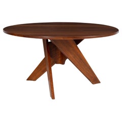 Arthur Espent Carpenter Dreibein-Esstisch aus Nussbaumholz, Arthur Esstisch 1960