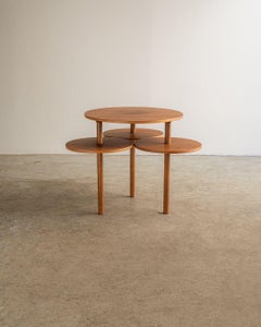 Arthur Casas "Lucrécia" Side Table in Wood with Tiered Round Tops, 1990s