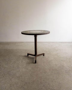 Arthur Casas Side Table with Glass Mosaic Top and Iron Base, Brazil, 1990s
