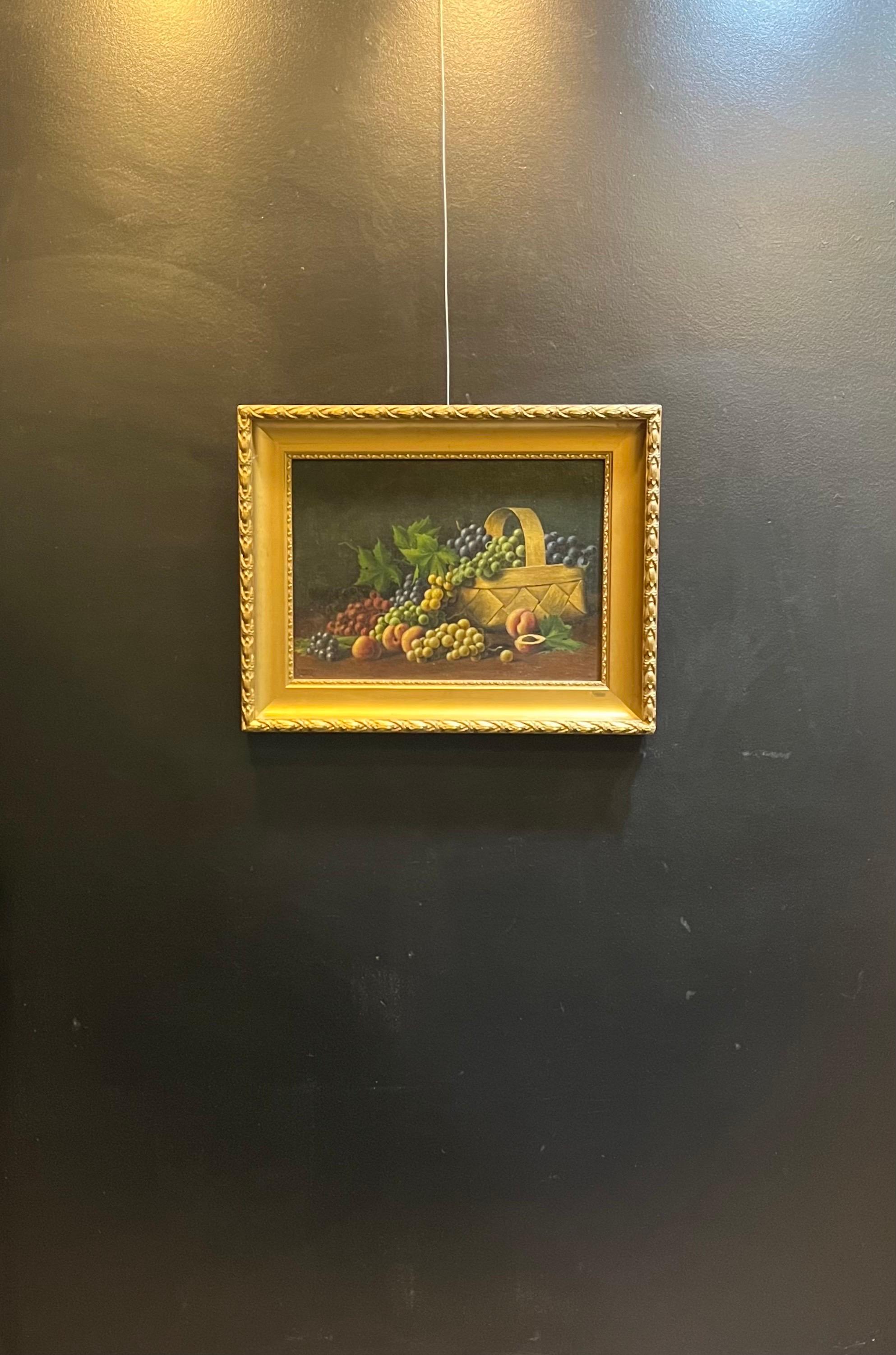 Grapes and Peaches von Arthur C. H. Herzog - Öl auf Karton - 57x40,5 im Angebot 4