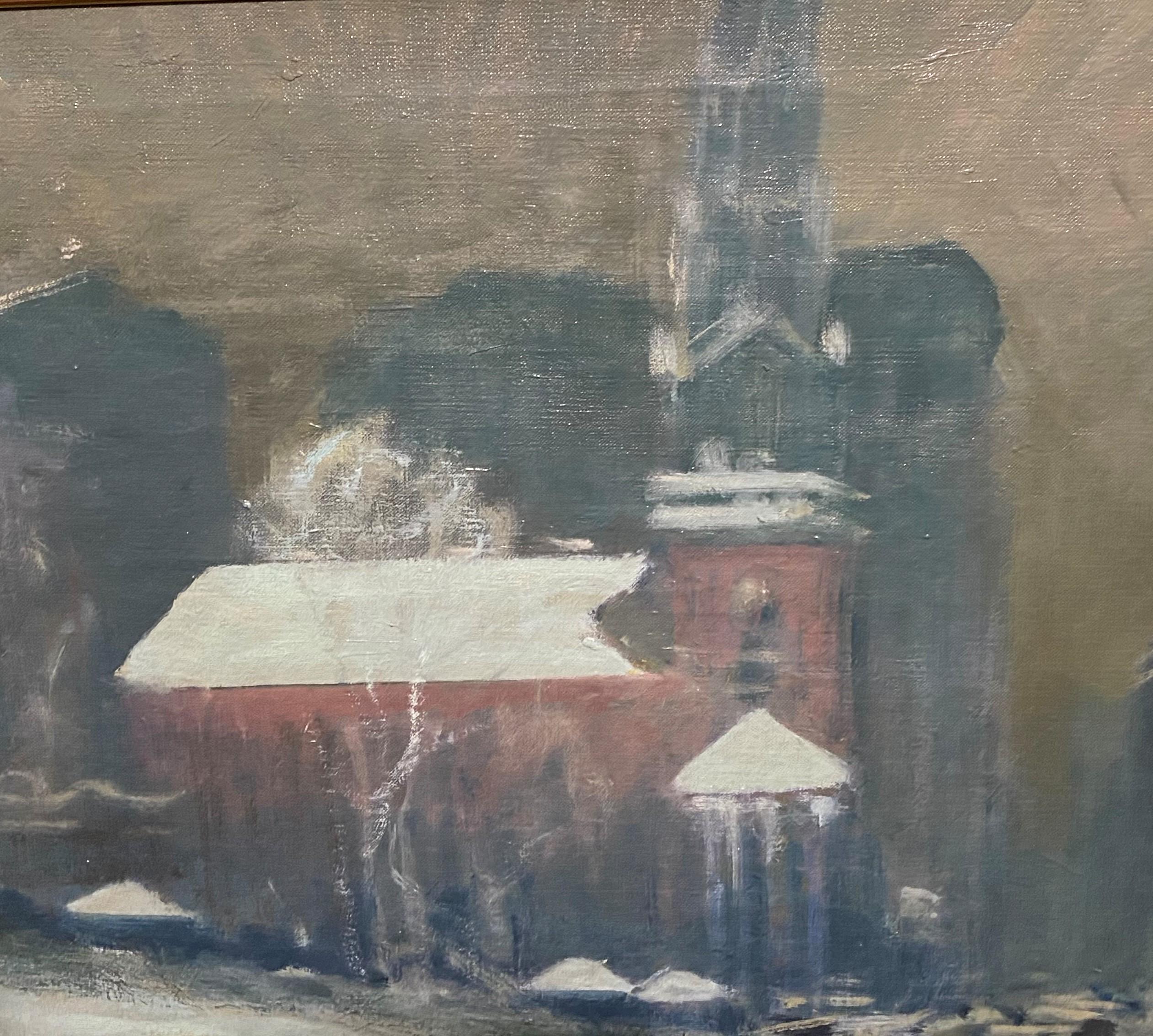 Scène d'hiver de Boston - Impressionnisme américain Painting par Arthur Clifton Goodwin