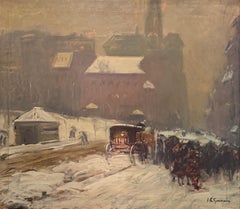 „Park Street, Boston“ Arthur Clifton Goodwin, Impressionistische Schneewittchen-Stadtszene