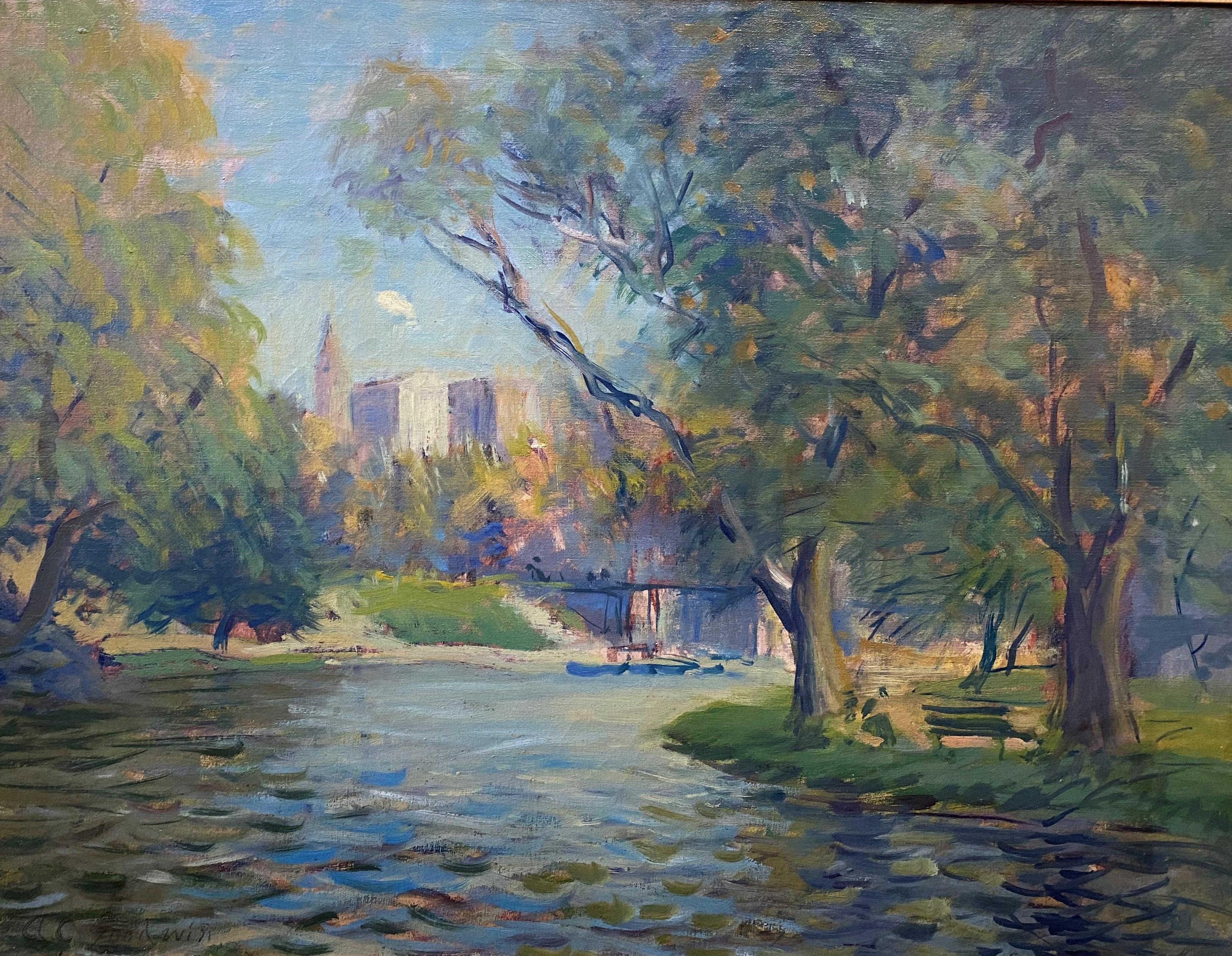 Public Garden 1923 - Painting by Arthur Clifton Goodwin