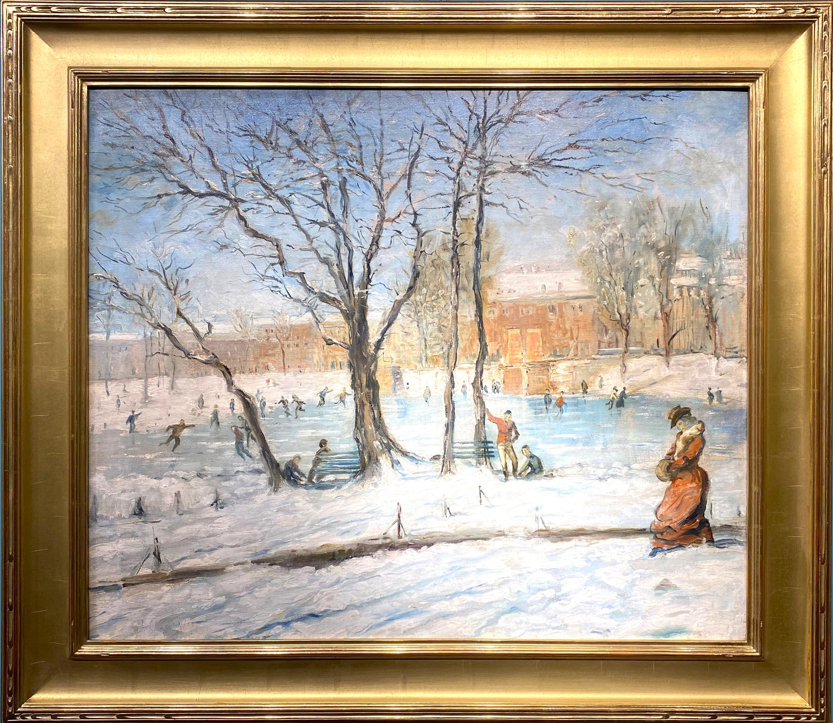 Arthur Clifton Goodwin Landscape Painting - Skating in Boston