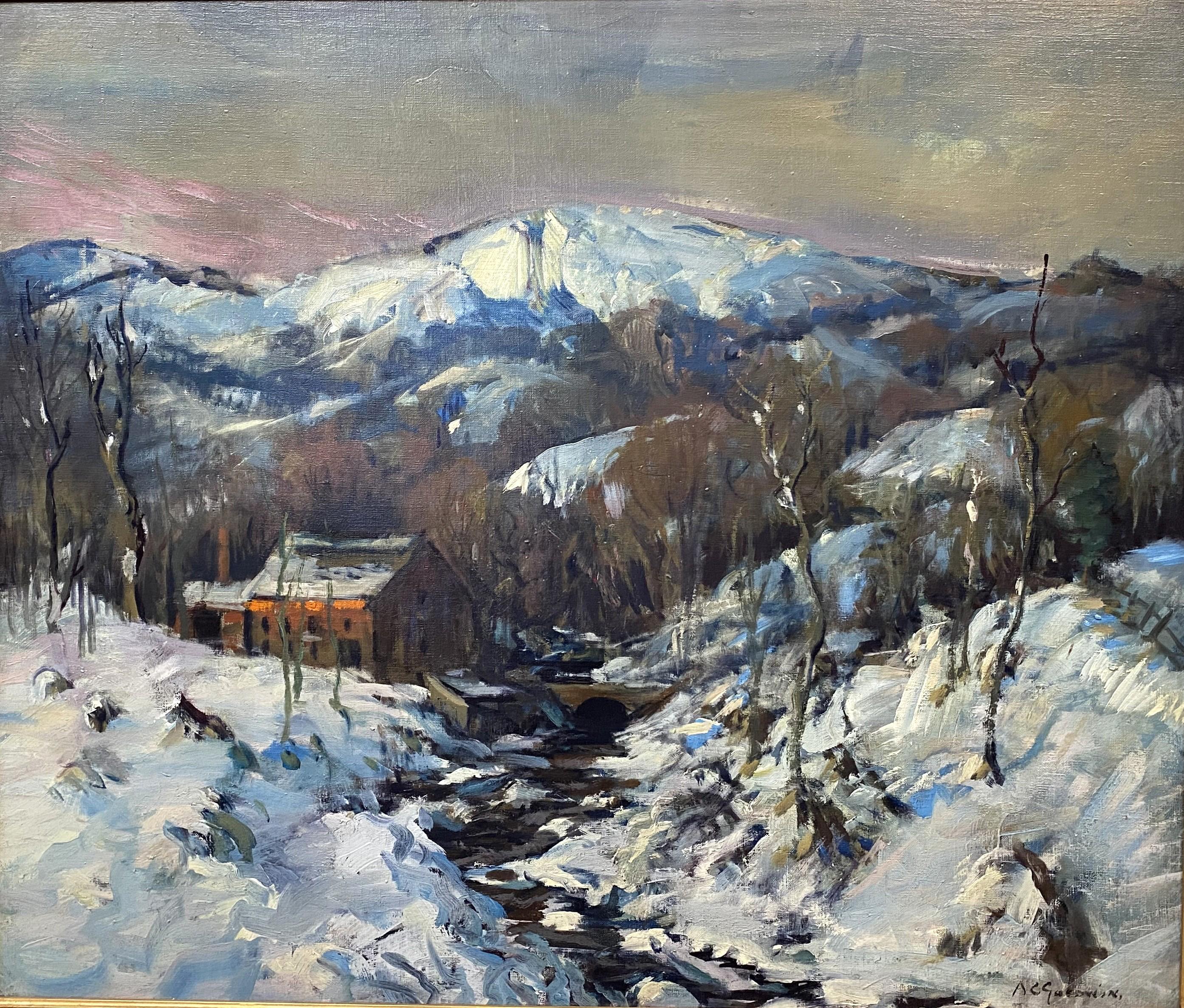 Snowy Banks of the River - American Impressionist Art by Arthur Clifton Goodwin