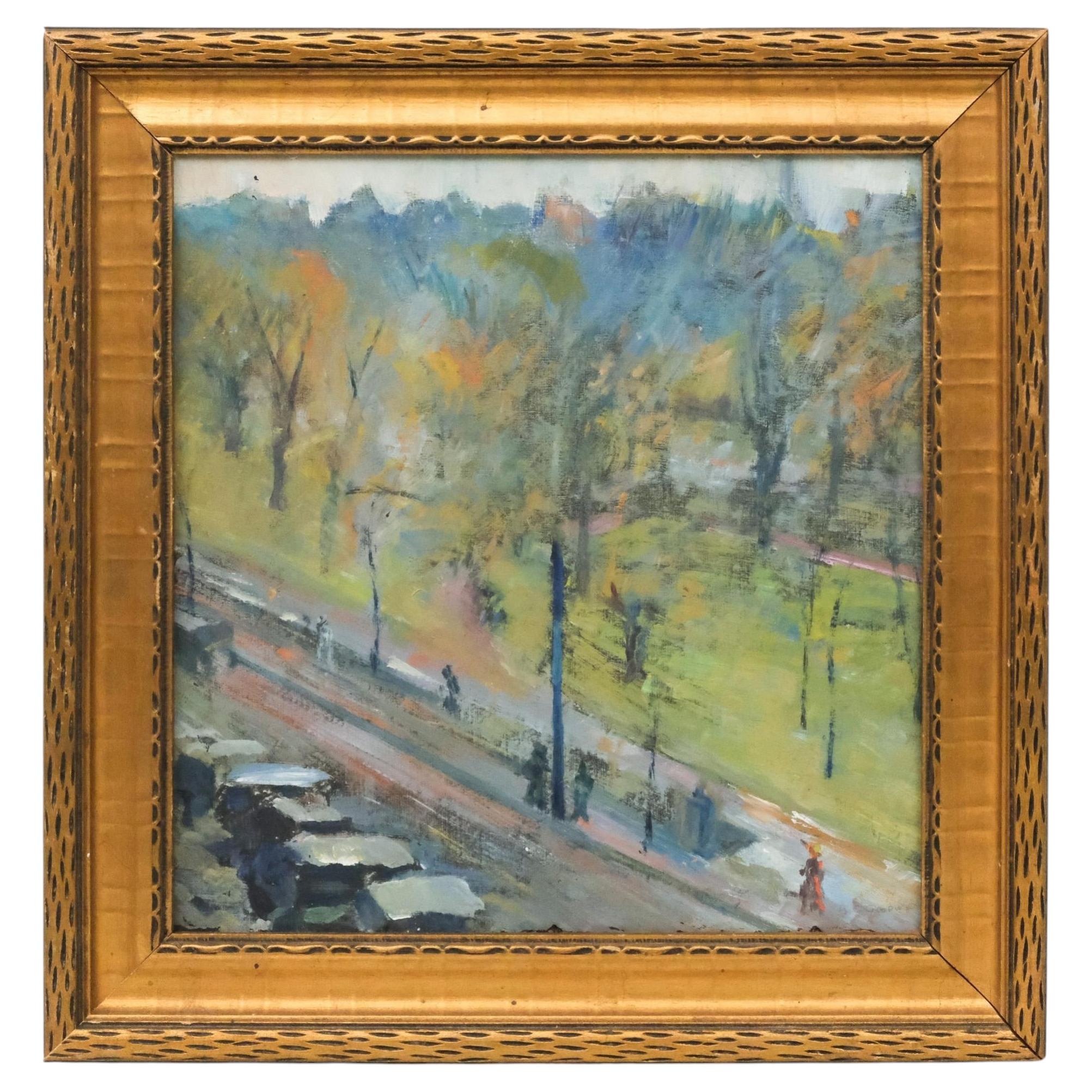 Arthur Clifton Goodwin American Impressionist Oil Painting View of Central Park
