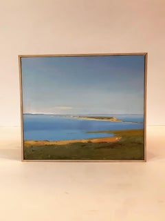 Arthur Cohen Olio su tela "Sandy Hook da Twin Lights", 1987