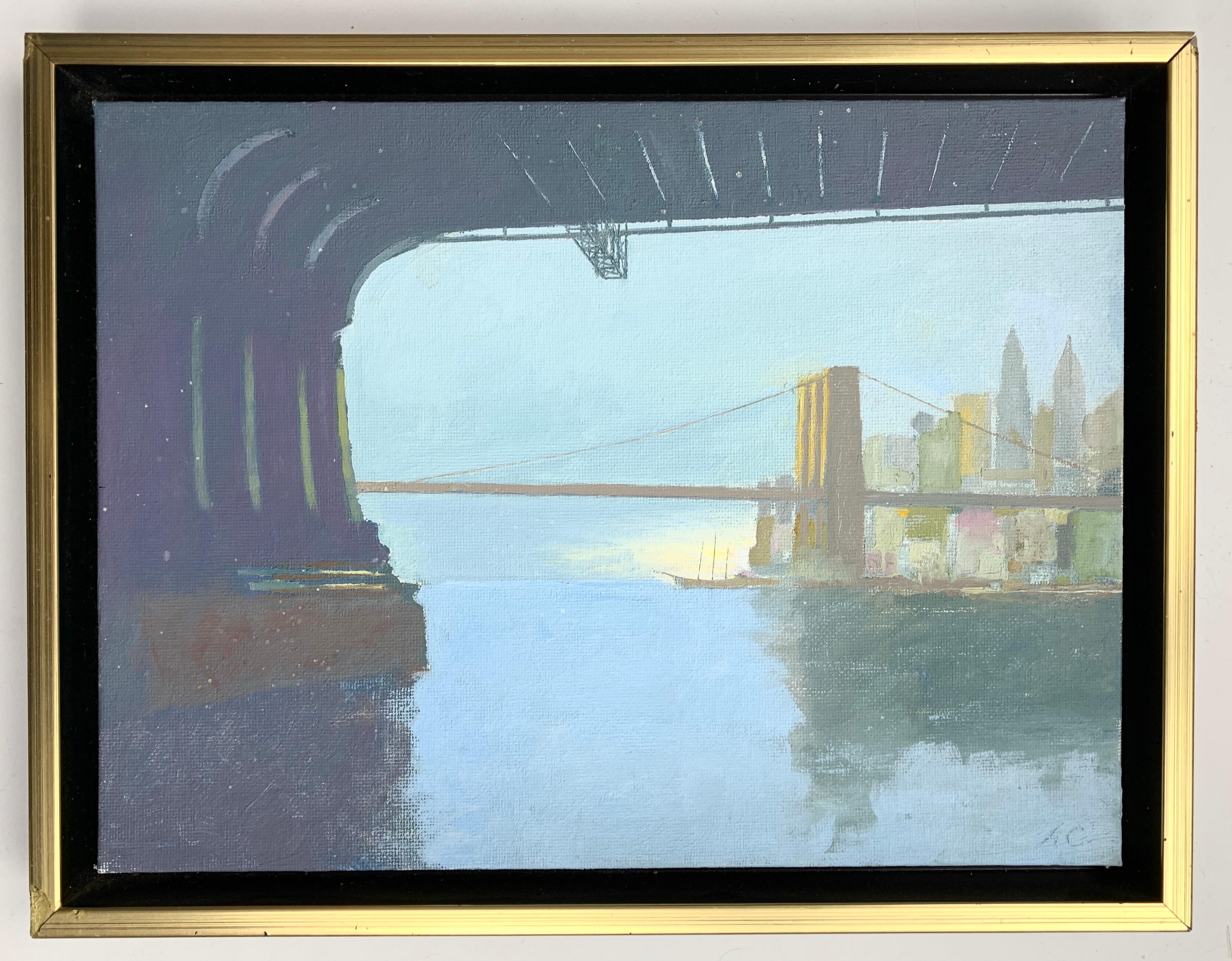 Brooklyn Bridge - Painting by Arthur Cohen