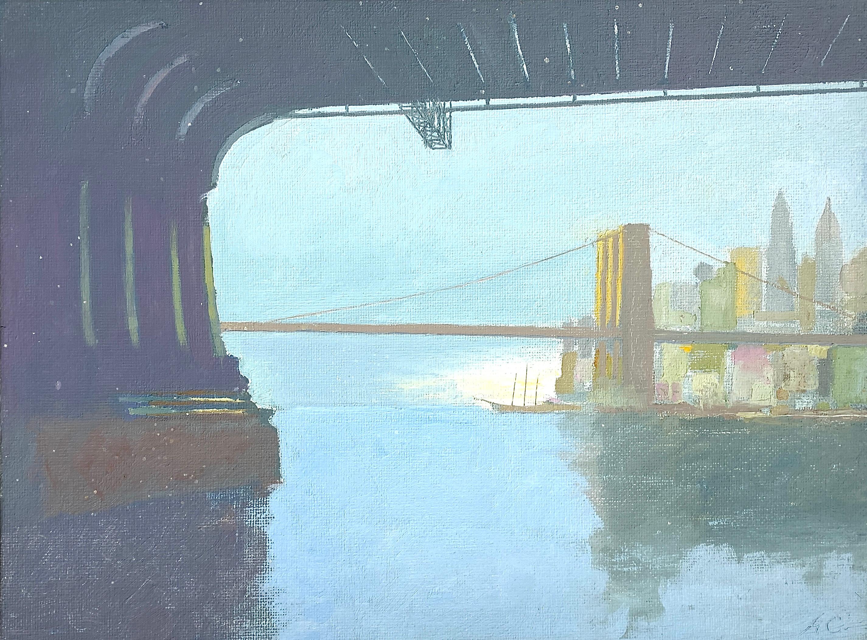 Arthur Cohen Landscape Painting - Brooklyn Bridge
