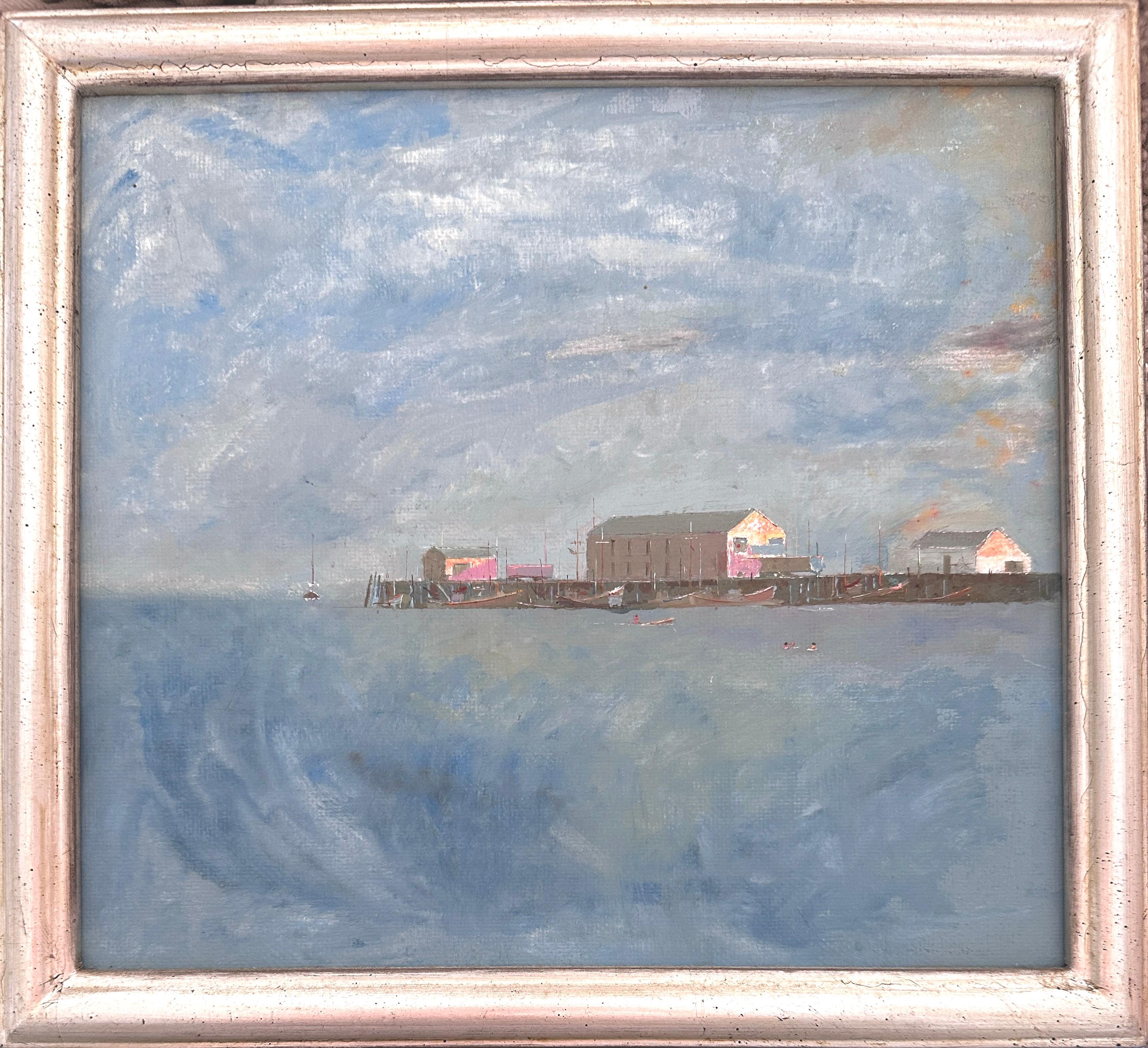MacMillan Wharf , 1992, Provincetown, Cape Cod, Massachusetts seascape  - Painting by Arthur Cohen