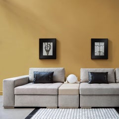 Divano componibile Arthur, comodo e moderno, con moduli e cuscini a cuscino