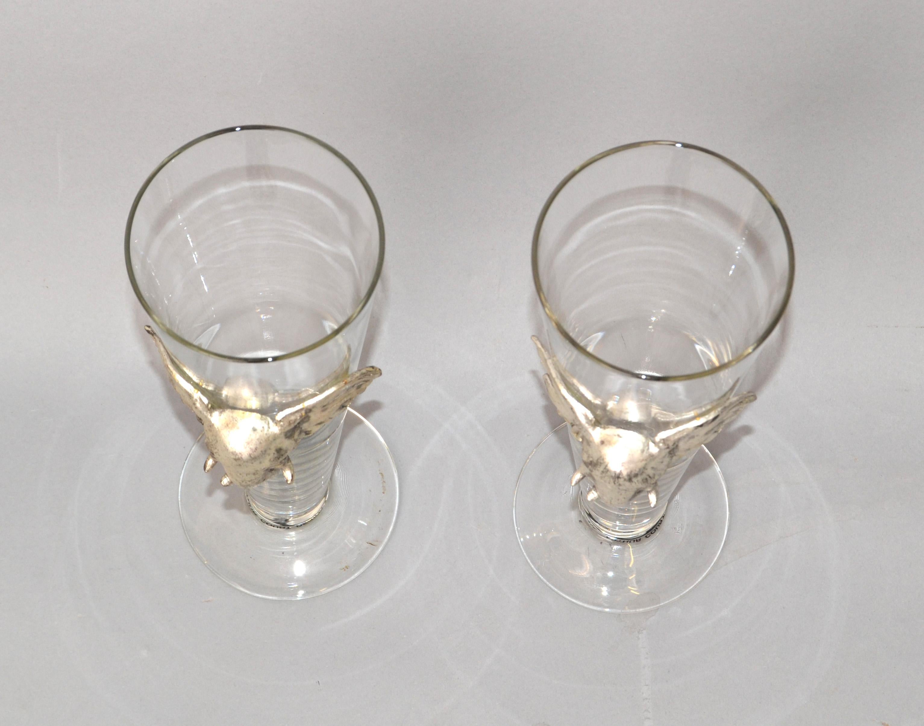 Ensemble de deux verres à bière Pilsner en aluminium coulé Safari d'Arthur Court, 1997 en vente 1