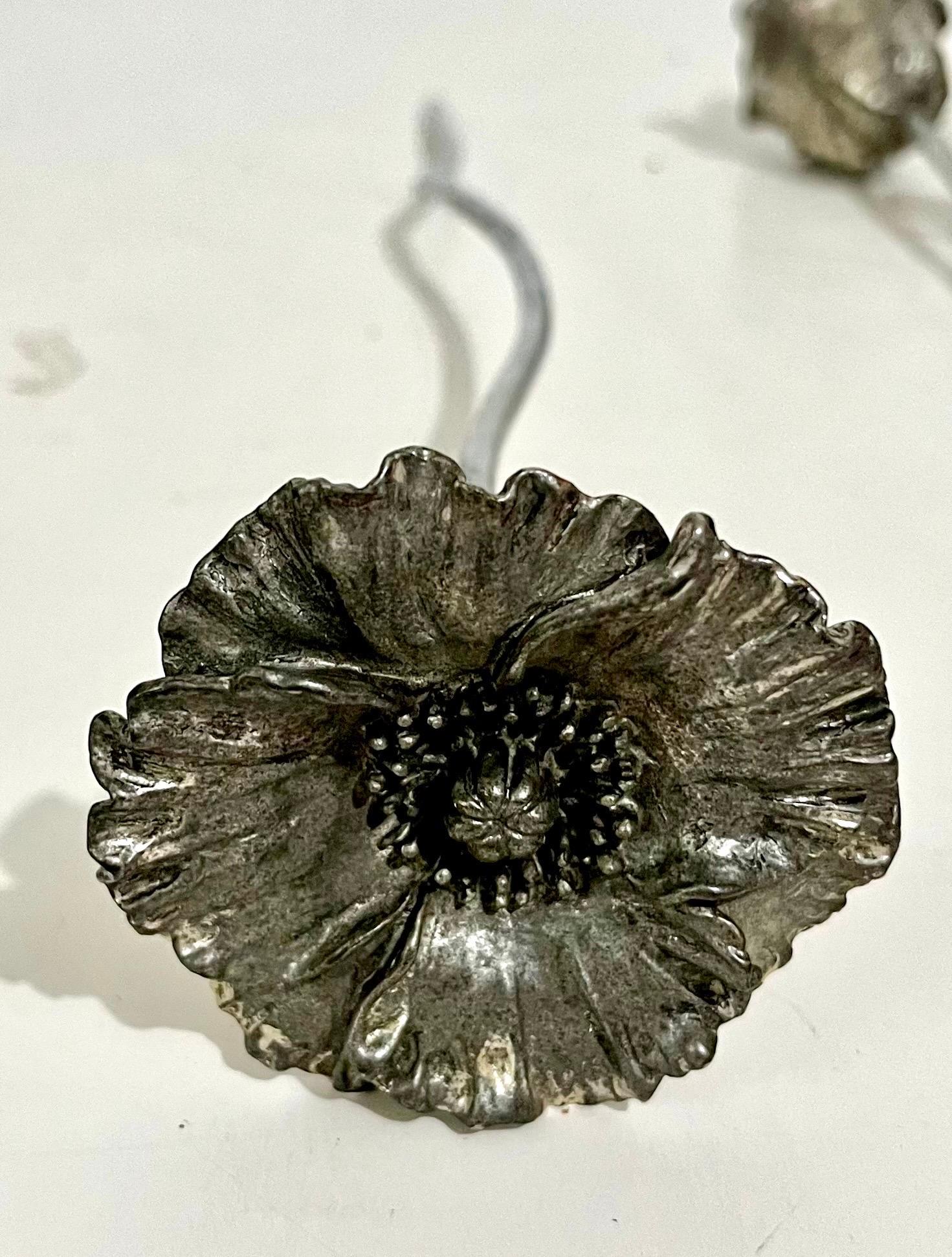 Vintage Arthur Court Aluminum Sculpture Cast Bouquet Flowers, Ladybug Home Decor For Sale 7