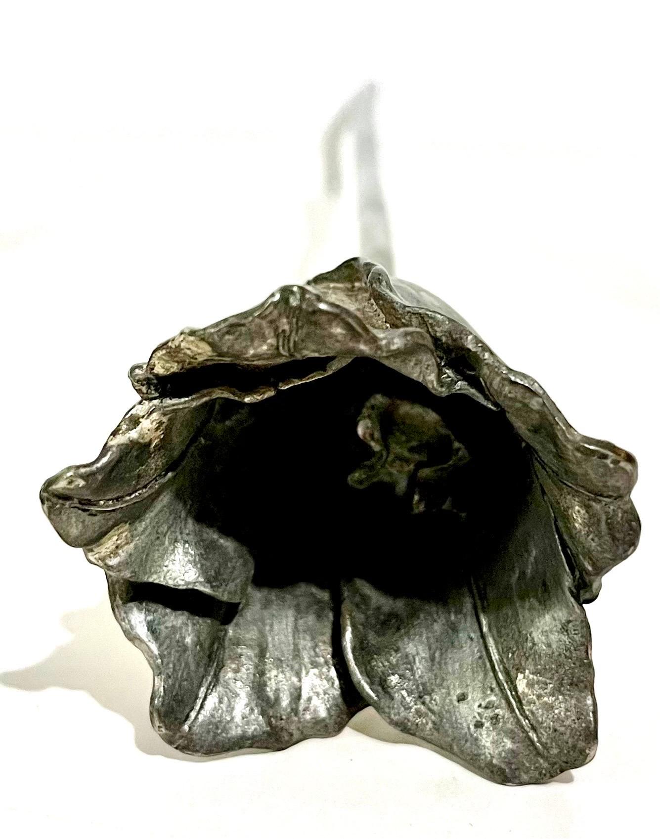 Vintage Arthur Court Aluminum Sculpture Cast Bouquet Flowers, Ladybug Home Decor For Sale 8
