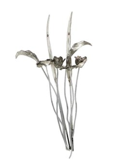 Vintage Arthur Court Aluminum Sculpture Cast Bouquet Flowers, Ladybug Home Decor